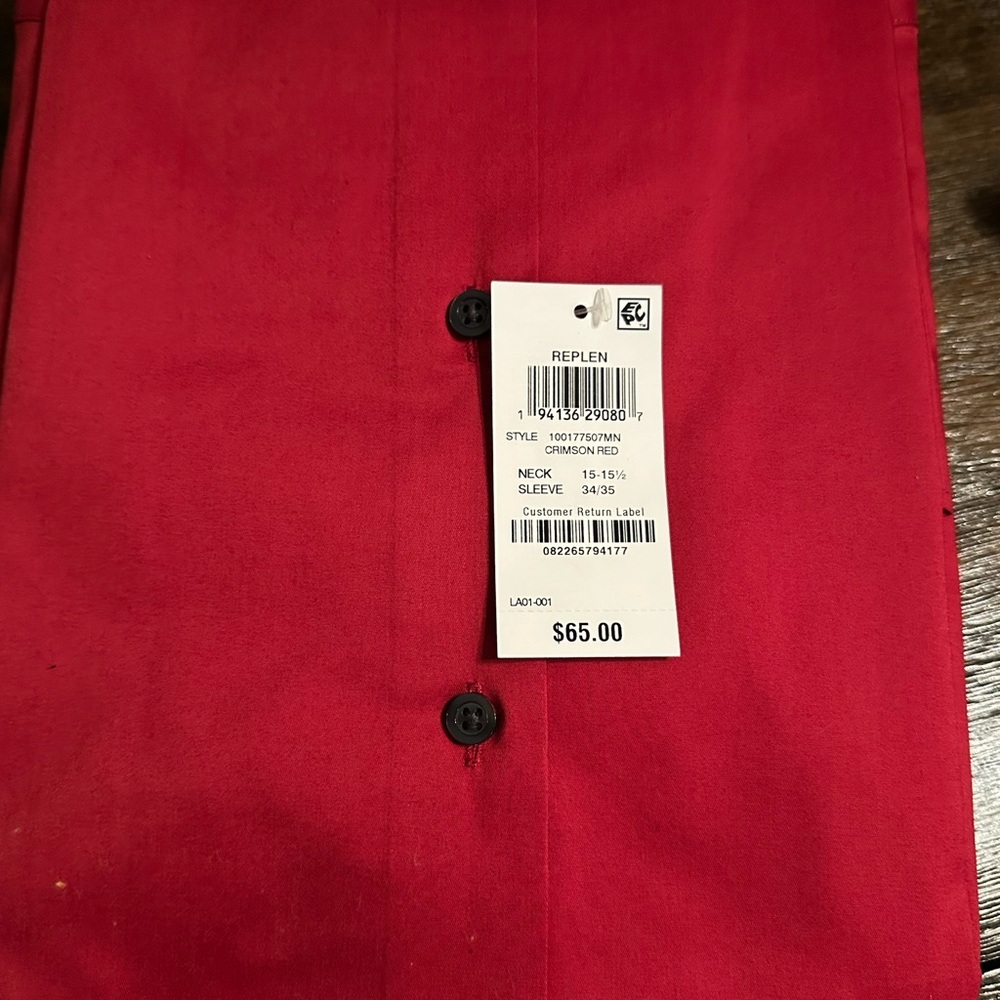 Alfani 2 Pack Men's Bold Red and Sleek Black Dress Shirts - Picture 6 of 7
